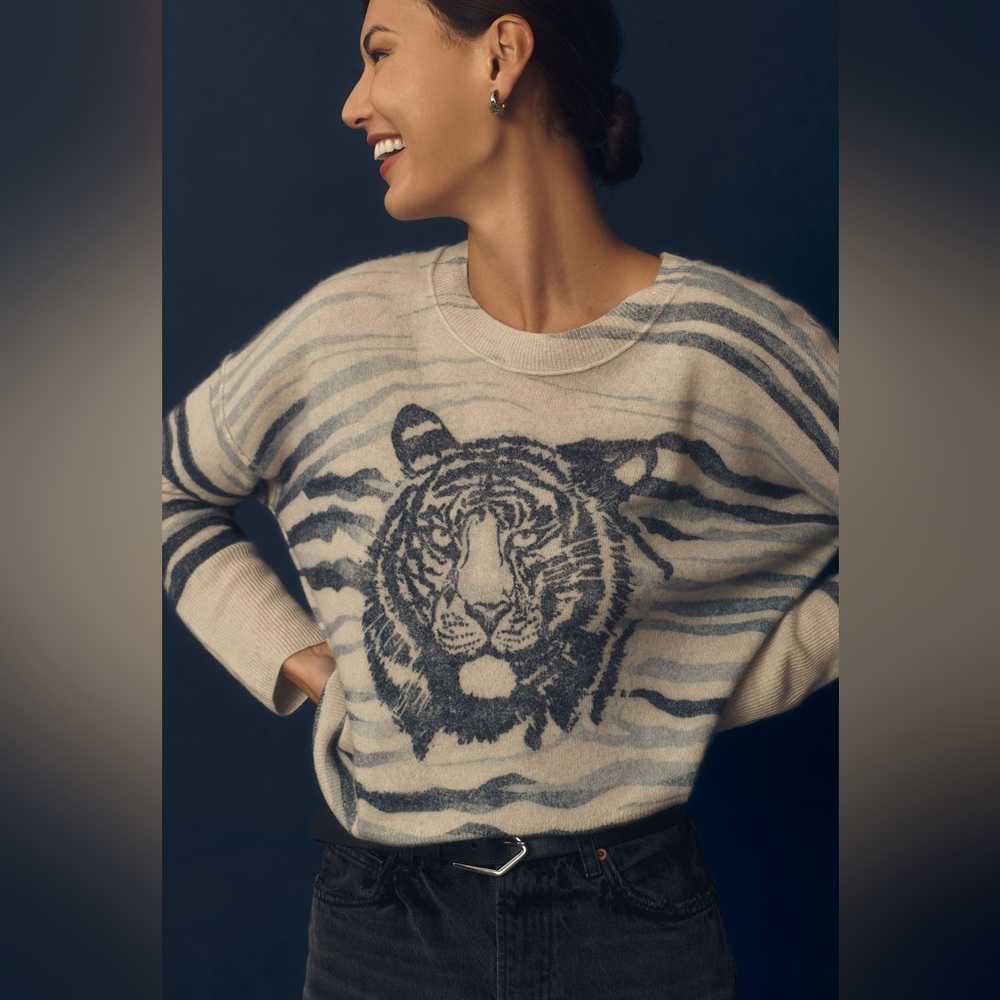 Anthropologie- Pilcro Colorful Graphic Cashmere Sweater